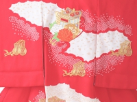 お宮参り初着レンタル 掛け着 赤 正絹