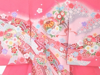 お宮参り初着レンタル 掛け着 ピンク 正絹