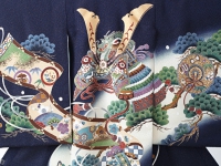 お宮参り初着レンタル 掛け着 紺 正絹