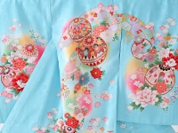 お宮参り初着レンタル 掛け着 水色 正絹