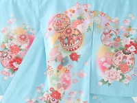 お宮参り初着レンタル 掛け着 水色 正絹