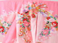 お宮参り初着レンタル 掛け着 ピンク 正絹