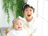 世田谷喜多見狛江のお宮参りのきょうだい写真