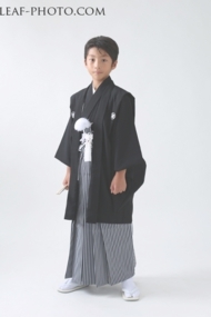 ハーフ成人式写真　男の子　紋服