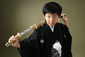 ハーフ成人式写真 男の子　紋服