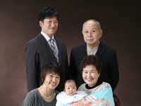 世田谷喜多見狛江のお宮参りの集合写真