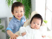 世田谷喜多見狛江のお宮参り写真　きょうだい