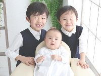 世田谷喜多見狛江のお宮参りのきょうだい写真