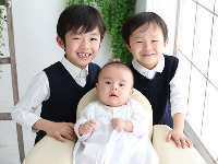 世田谷喜多見狛江のお宮参りのきょうだい写真