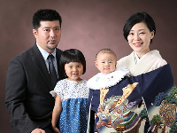 世田谷喜多見狛江のお宮参りの家族写真