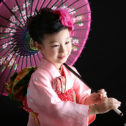 七五三7歳正絹着物レンタル　ピンク　世田谷区 喜多見 狛江