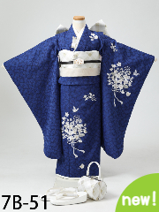 七五三７歳着物レンタル 青