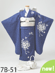 七五三７歳着物レンタル 青