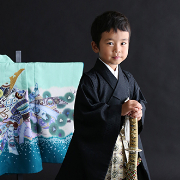 七五三5歳着物レンタル　グリーン　世田谷区喜多見狛江