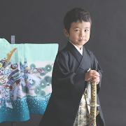 七五三5歳着物レンタル　グリーン　世田谷区喜多見狛江