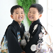 七五三5歳着物レンタル　双子兄弟　世田谷区喜多見狛江