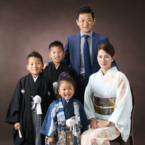 七五三5歳着物レンタル　家族　世田谷区喜多見狛江