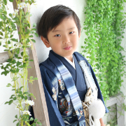 七五三5歳着物レンタル　紺　世田谷区喜多見狛江