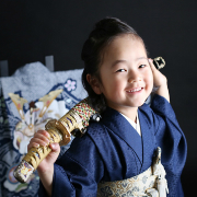 七五三5歳着物レンタル　紺　世田谷区喜多見狛江
