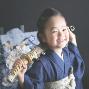 七五三5歳着物レンタル　紺　世田谷区喜多見狛江