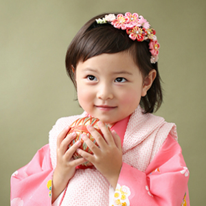 七五三3歳正絹着物レンタル　ピンク　世田谷区喜多見狛江