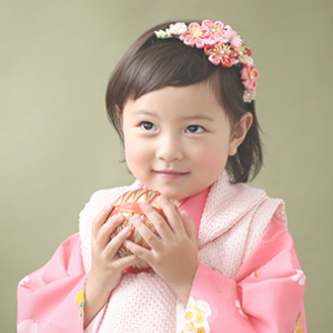 七五三3歳正絹着物レンタル　ピンク　世田谷区喜多見狛江