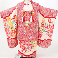 七五三　正絹　総絞り　フォトスタジオリーフ