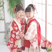 七五三3歳着物レンタル　双子姉妹　世田谷区喜多見狛江