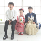 七五三3歳着物レンタル　３きょうだい　世田谷区喜多見狛江