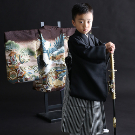 七五三5歳着物レンタル　茶色　世田谷区喜多見狛江