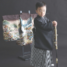 七五三5歳着物レンタル　茶色　世田谷区喜多見狛江
