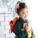 七五三7歳正絹着物レンタル　緑　ミントグリーン　世田谷区喜多見狛江