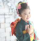 七五三7歳正絹着物レンタル　緑　ミントグリーン　世田谷区喜多見狛江