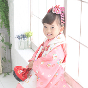 七五三3歳正絹着物レンタル　ピンク　世田谷区喜多見狛江