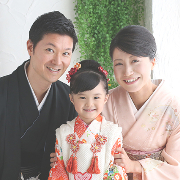 七五三3歳正絹着物レンタル　家族　世田谷区喜多見狛江