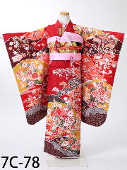 七五三７歳着物レンタル 赤