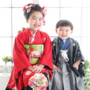 七五三7歳正絹着物レンタル　きょうだい　世田谷区喜多見狛江