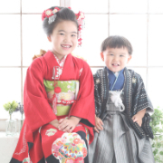 七五三7歳正絹着物レンタル　きょうだい　世田谷区喜多見狛江