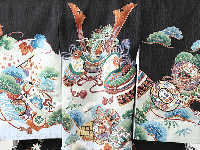 お宮参り初着レンタル 掛け着 黒 兜