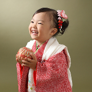 七五三3歳着物レンタル 正絹総絞り赤　世田谷区喜多見狛江