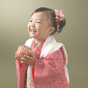 七五三3歳着物レンタル 正絹総絞り赤　世田谷区喜多見狛江