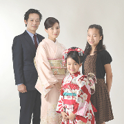 七五三7歳正絹着物持込　家族写真　世田谷区喜多見狛江