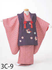 七五三3歳着物レンタル　矢絣