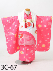 七五三3歳着物レンタル　ピンク