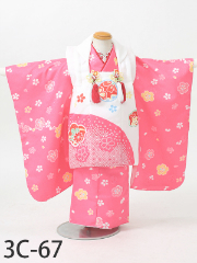 七五三3歳着物レンタル　ピンク