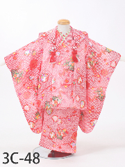 七五三３歳着物レンタル　絞り柄