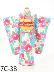 七五三７歳着物レンタル 水色