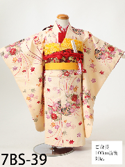 七五三7才着物レンタル クリーム 七五三５歳