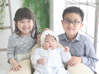 世田谷喜多見狛江のお宮参りのきょうだい写真