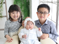 世田谷喜多見狛江のお宮参りのきょうだい写真